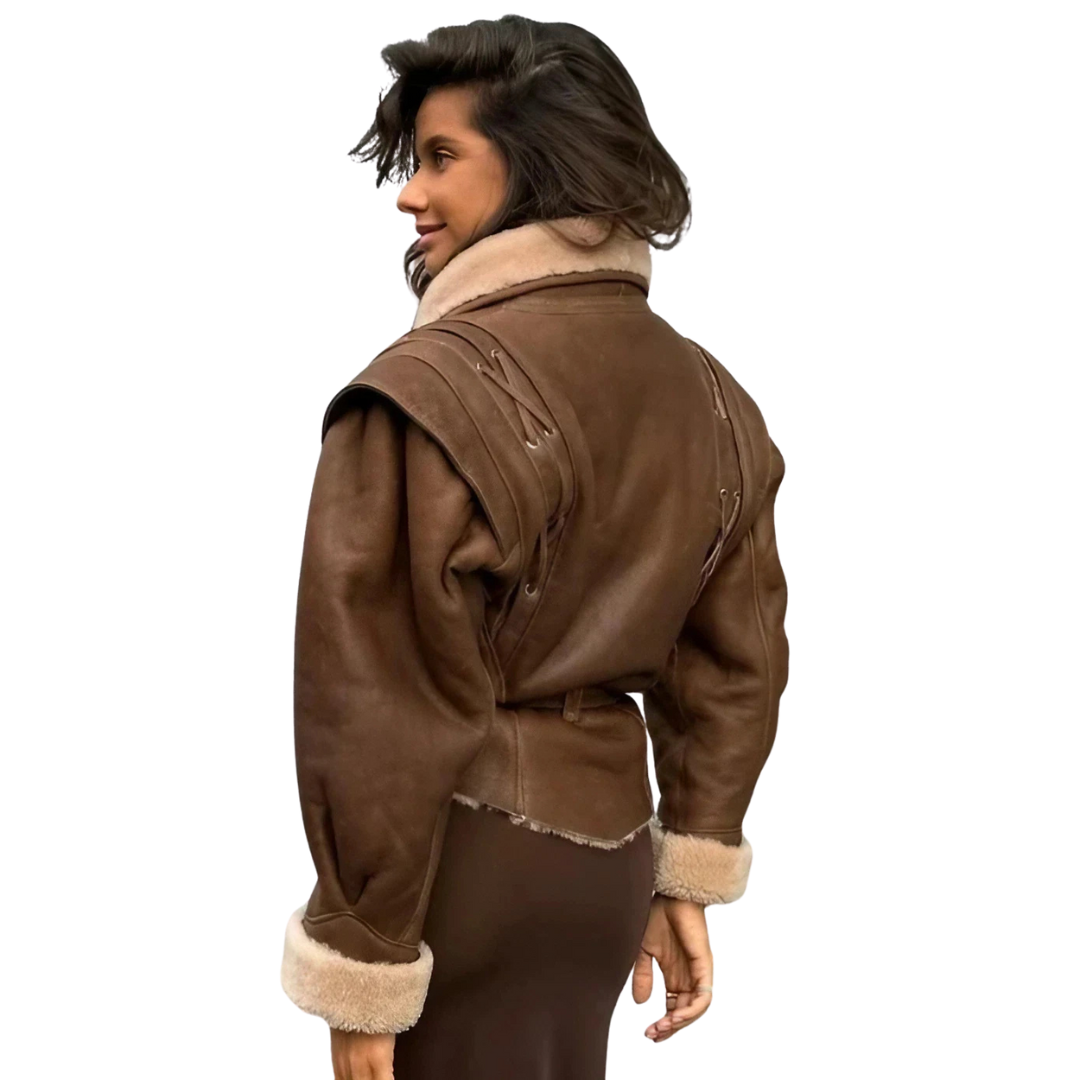 Mar™ | Veste en cuir effet poil