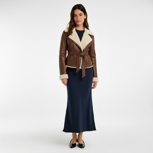 Mar™ | Veste en cuir effet poil