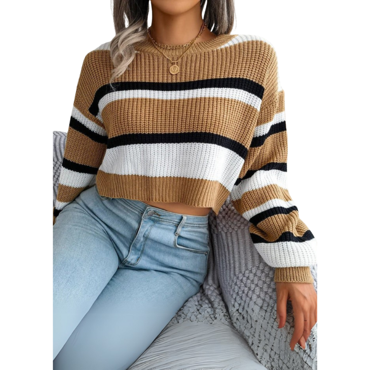 Eva™ | Pull court à rayures