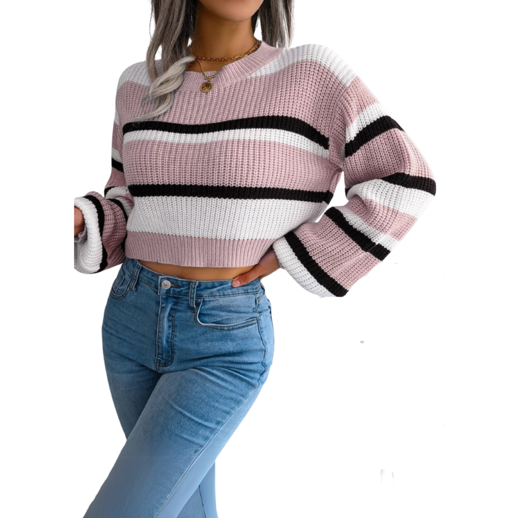 Eva™ | Pull court à rayures